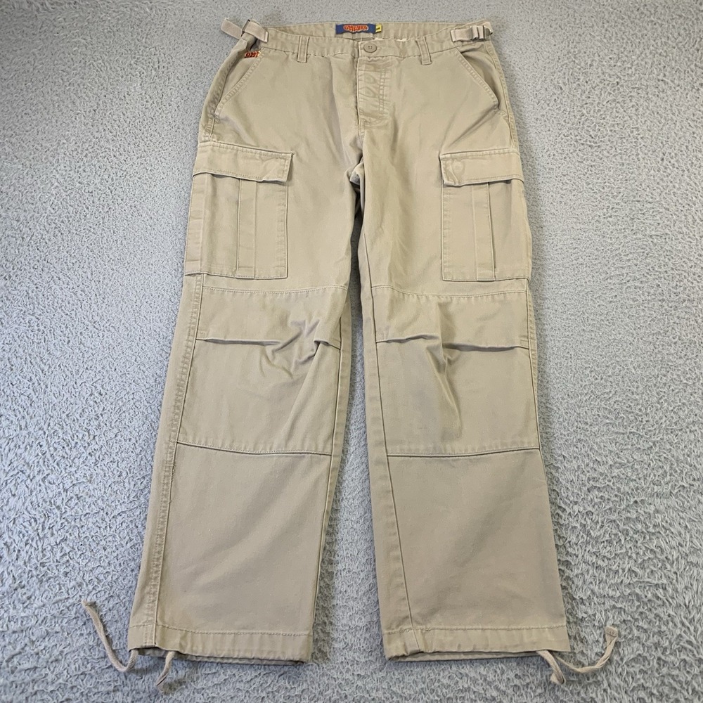 Empyre Cargo Pants Mens 30x28 Button Fly‎ Tan Skater Y2K Relaxed Fit Straight